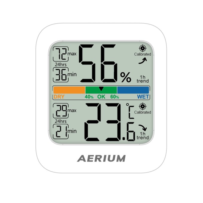 Lucht temperatuur- en vochtigheidsmonitor AERIUM T33 DUAL Lucht temperatuur- en vochtigheidsmonitor AERIUM T33 DUAL